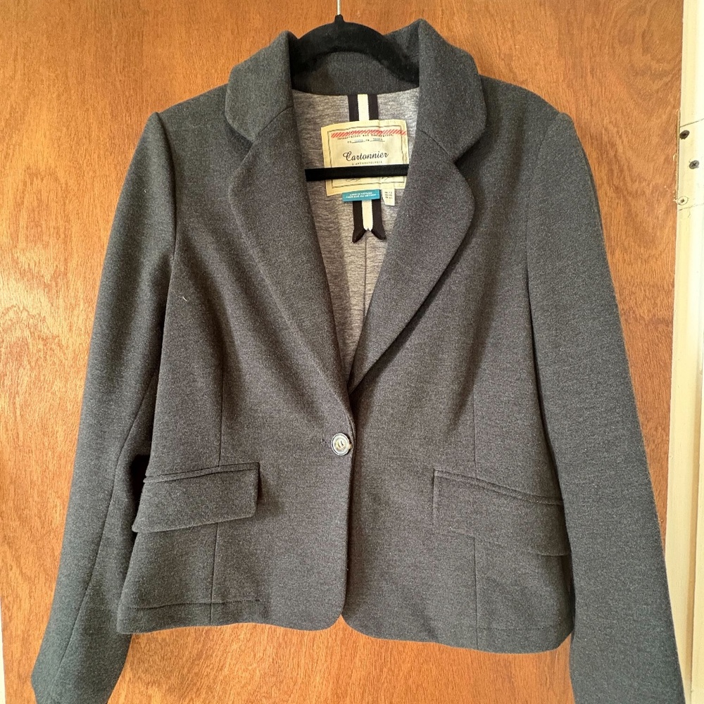 Cartonnier by Anthropologie Charcoal Gray Blazer • Size 8